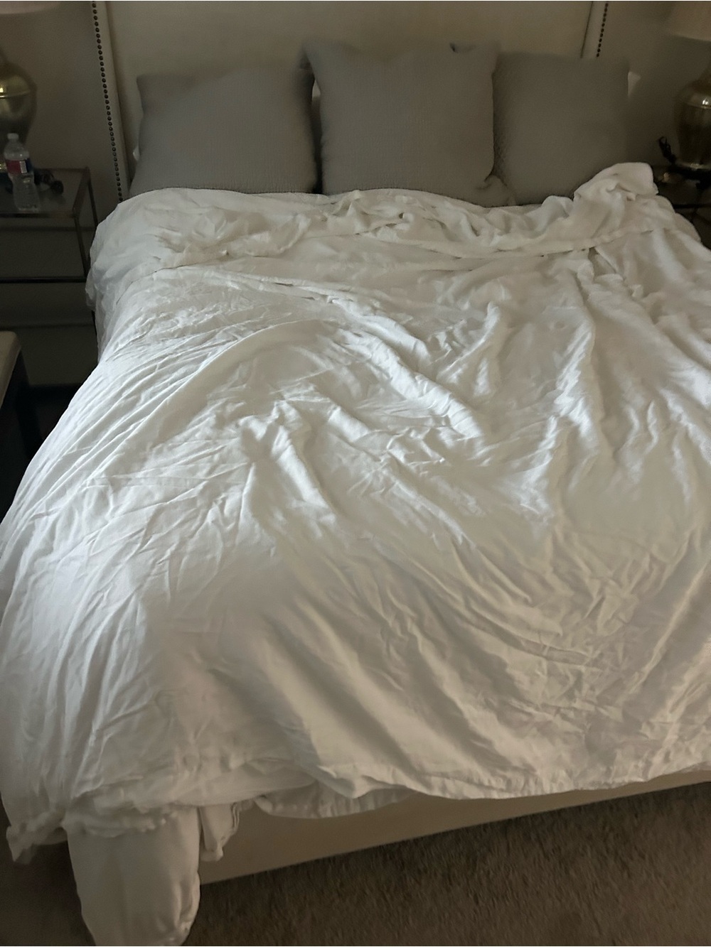 Pottery barn White linen edge Duvet Cover - Classic Home Bedding